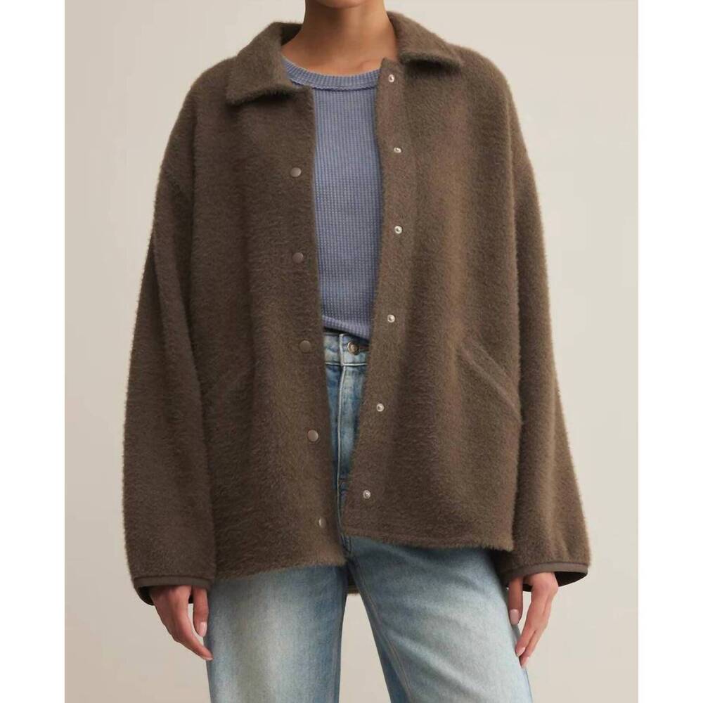 NEW Z SUPPLY bronx sweater knit jacket in tavern